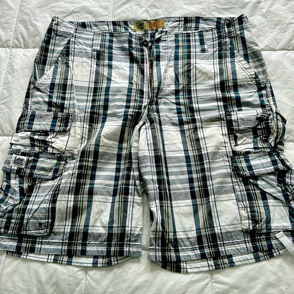 Lee Dungarees Plaid Cargo Shorts Size 38